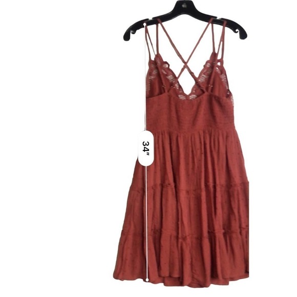 Brand New In Bohemian Burnt Orange Skater Dress Size S - Picture 6 of 16